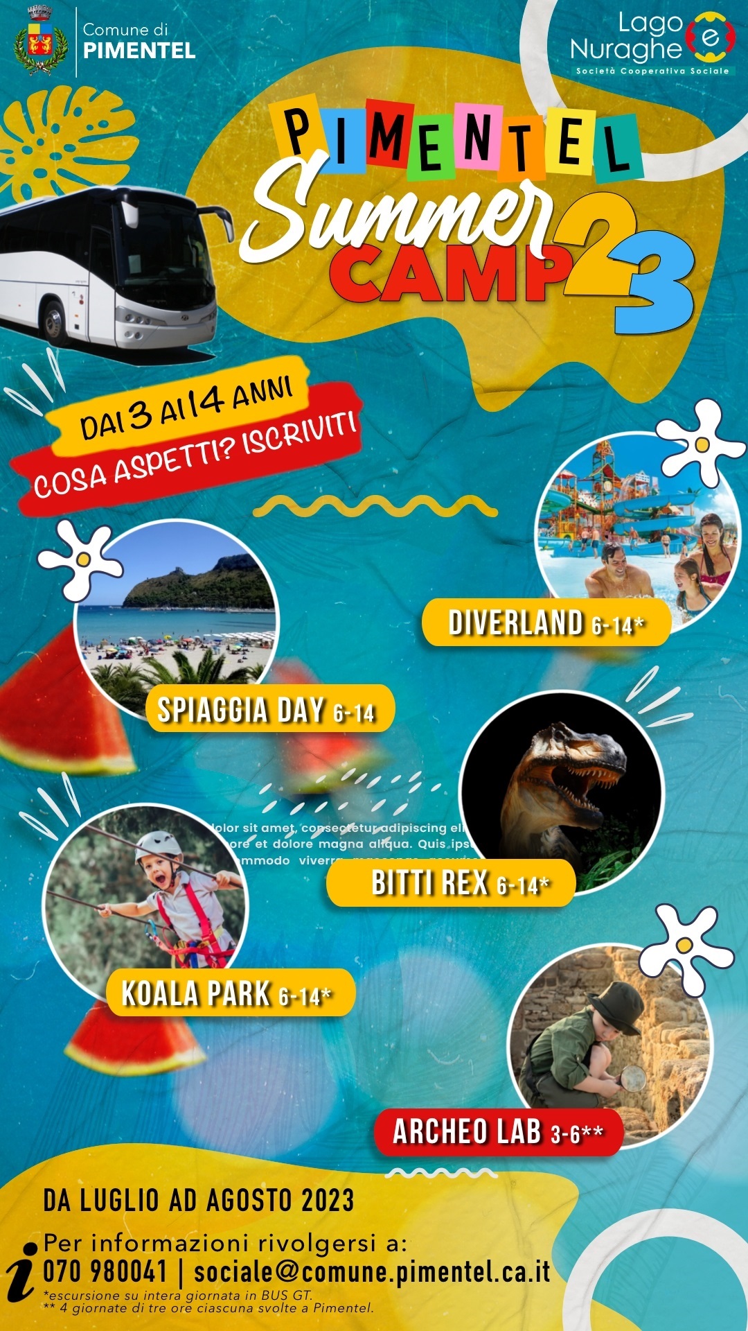 ANIMAZIONE ESTIVA MINORI DAI 3 AI 14 ANNI - SUMMER CAMP ANIMAZIONE ESTIVA MINORI DAI 3 AI 14 ANNI - SUMMER CAMP